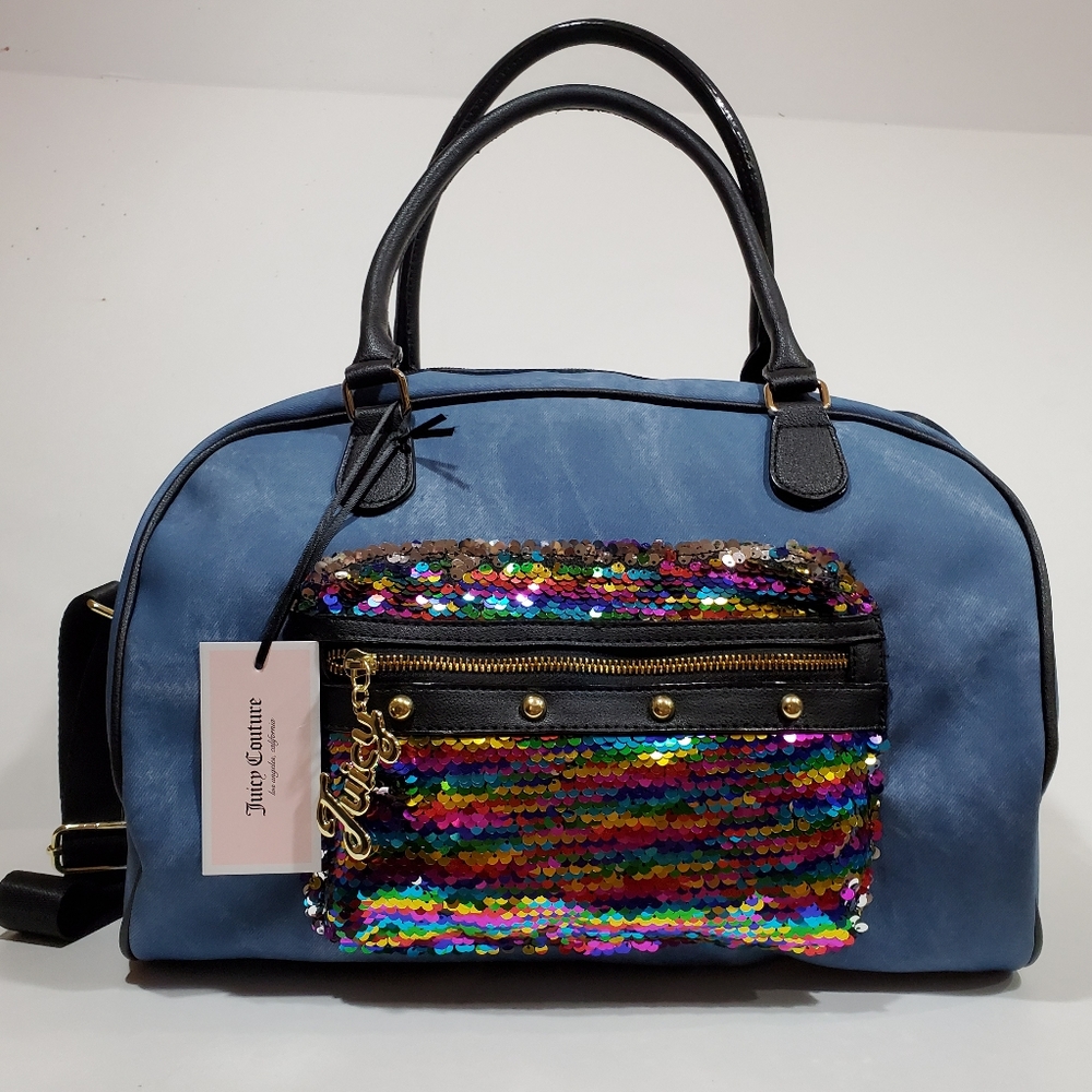 Juicy Couture Disco Demin Multicolor Sequin Purse